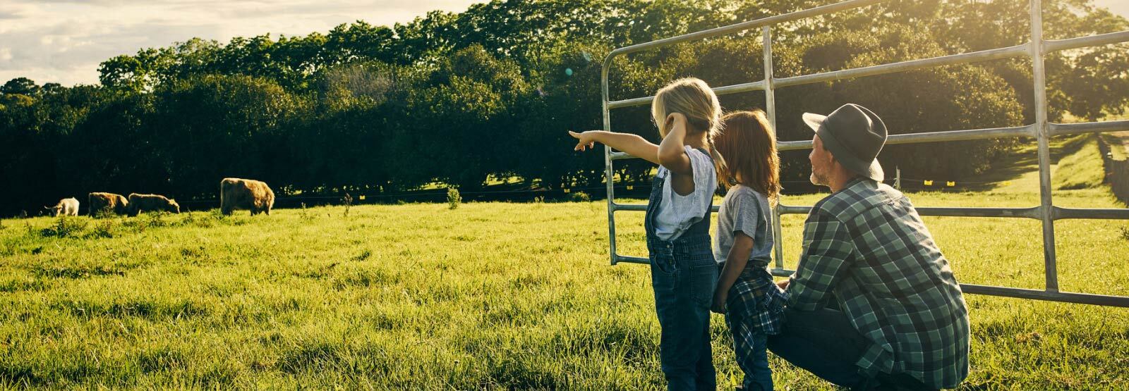 family in field