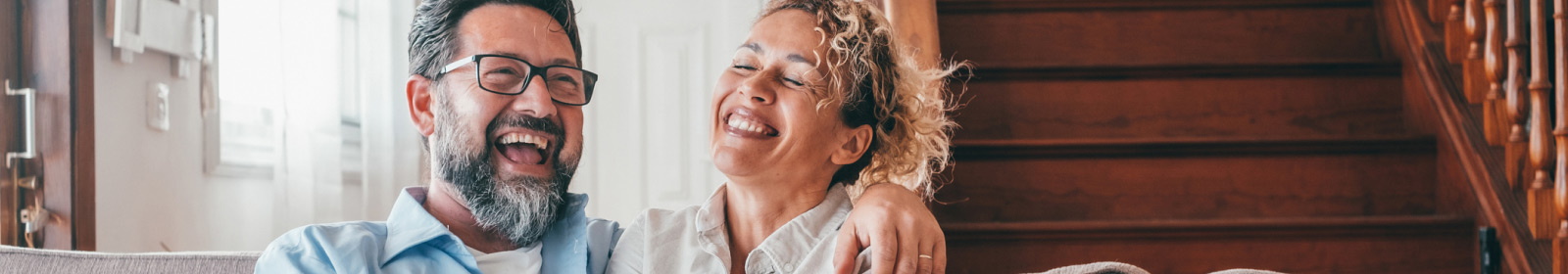 couple laughing 